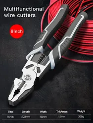 Enhanced Industrial - Grade Wire Stripping Pliers - Sharp, Large Opening, Multifunctional Manual Tool (9 inch upgrade)