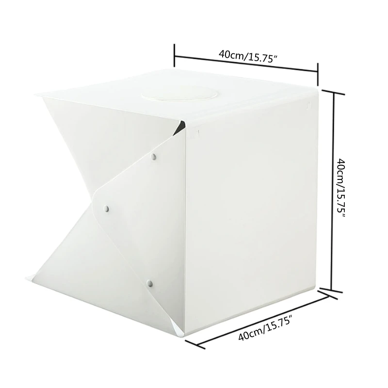 Folding Light Box 40cm Portable Photography Photo Studio Tent LED Softbox Background Kit USB Light Box For DSLR Camera