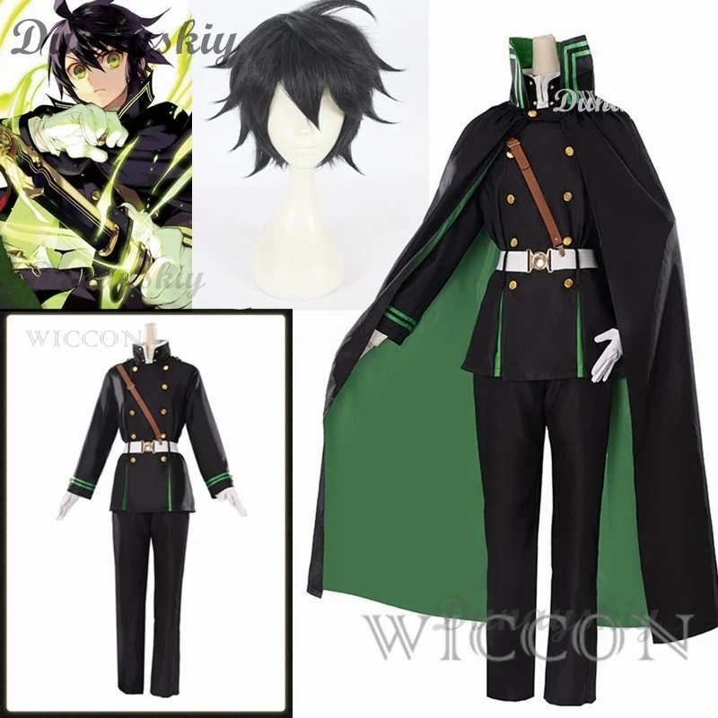 

Anime Yuichiro Hyakuya Cosplay Wig Costume Seraph Of The End Owari No Seraph Deluxe Military Uniform Halloween Carnival Suit