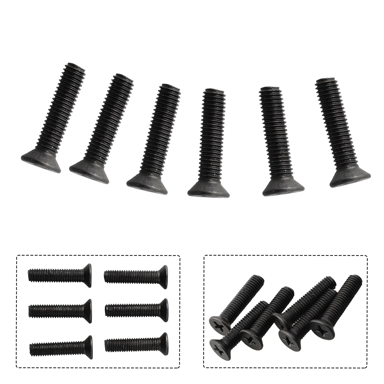 

6Pcs Left Hand Thread Fixing Screw Drill Chuck Shank Adapter Screw M5/M6 22mm Set For UNF Drill Chuck Shank Adapter Power Tool