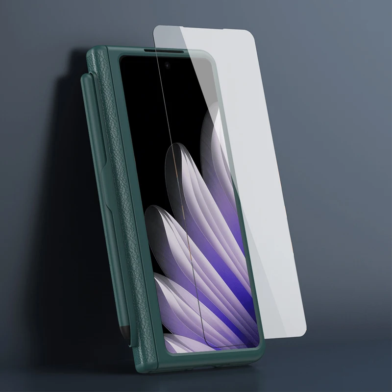 Leather Folding Case with Kickstand, Screen Protector, and Stylus Pen