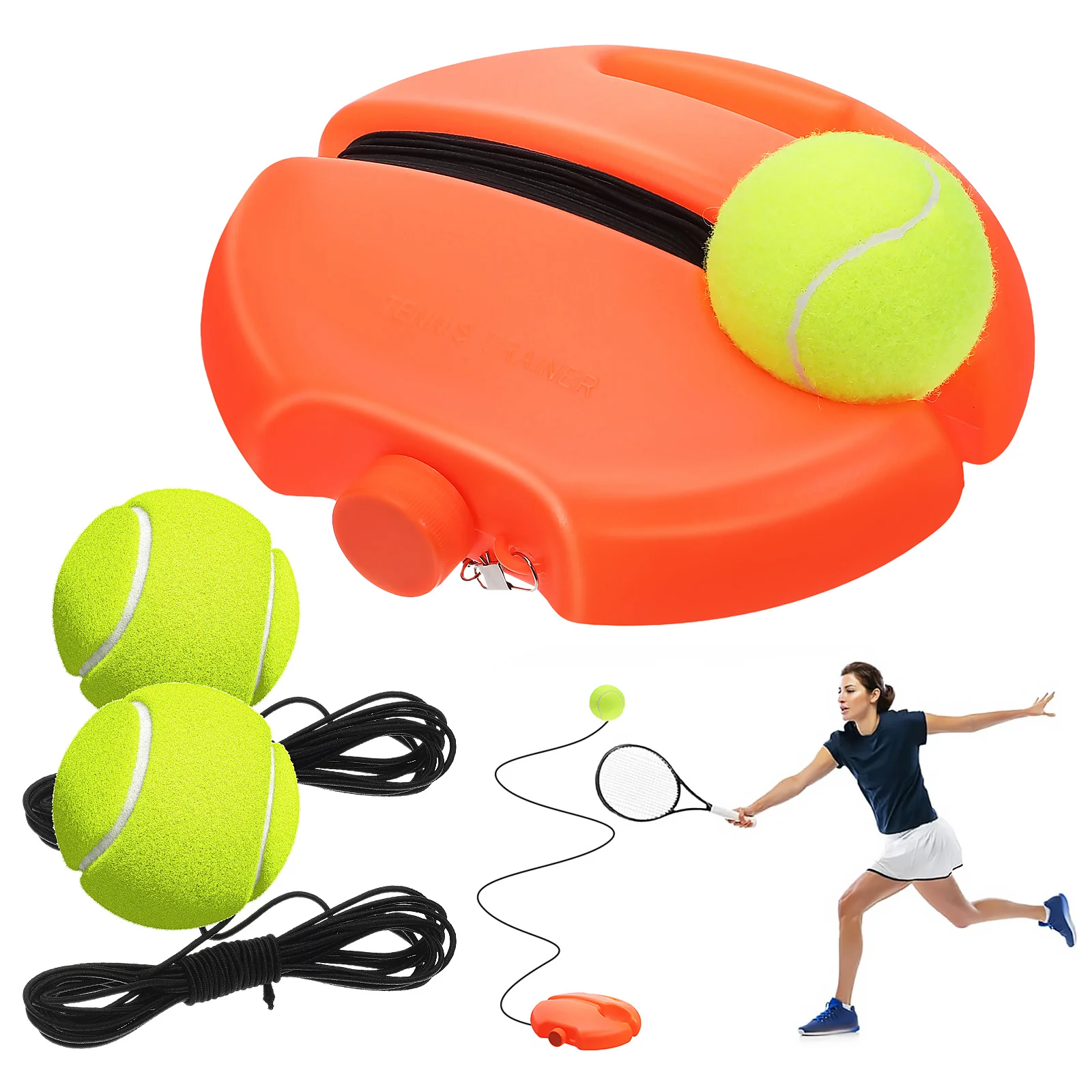Rebound Base Portable Tennis Trainer Beginner Training Equipment Plastic Solo Ball Tool Individual
