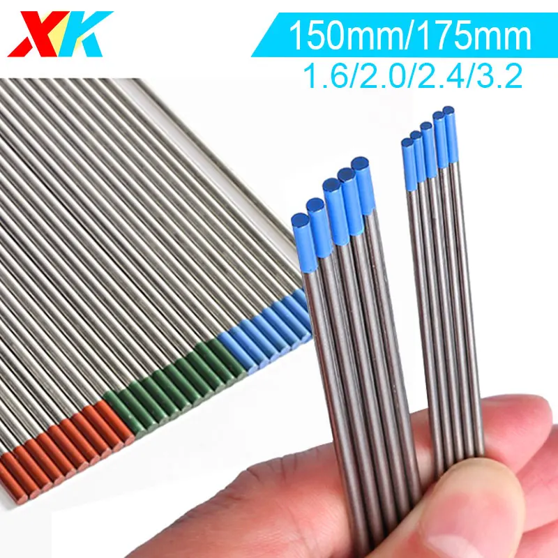 Welding Consumables TIG Rods WT20 WC20 WL15 Tungsten Electrodes 1.6 2.4 3.2mm WL20 WP WZ8 150mm/175mm Tungsten Electrodes