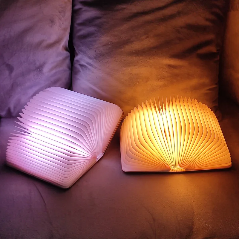 LED-Foldable-Book-Light-Creative-Wooden-Luminous-Book-for-Children-Kids ...