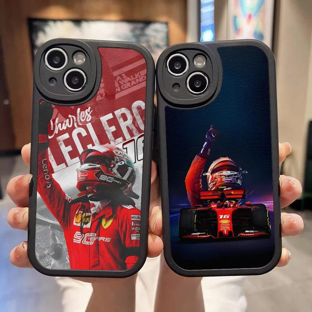 F1 Charles Leclerc 16 Phone Case Lambskin Silicone Back Cover For Iphone 15 Pro Max 14 Pro 11 13 12 Mini X Xr Xs 7 8 Puls Se