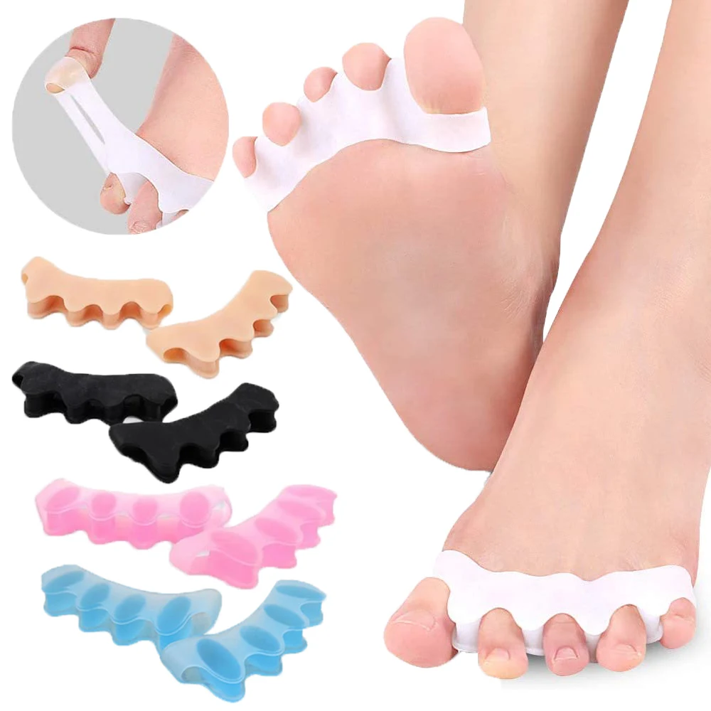 Toe Separators Toe Spreader Toe Corrector Finger Toe Separator Gel Silicone Bunion Correctors For Bent Claw Curved Toes Foot Care For Women & Men