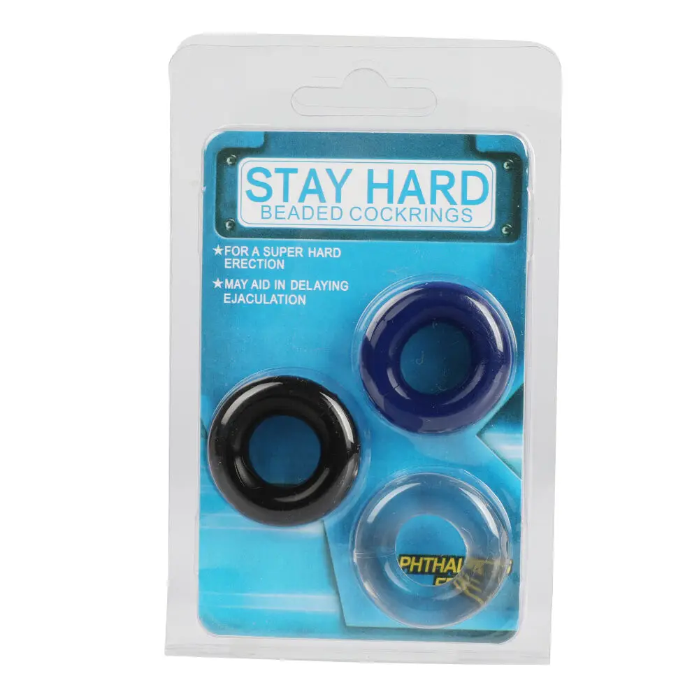 Cock Rings 3PCS Flash In The Night Lock Durable Silicone Penis Ring Sex Toys for Men Male Delay Ejaculation Scrotum Lock Ring