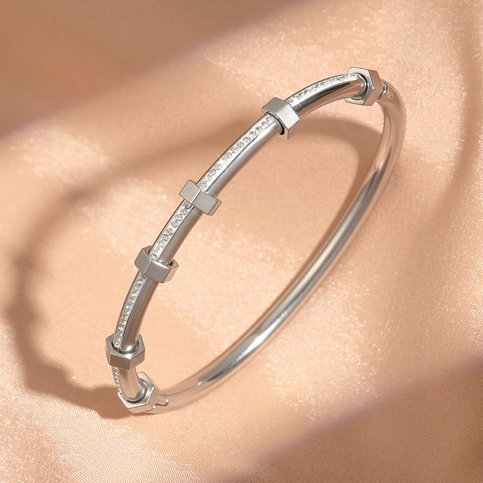 Bangle Bracelet for Women Yupsk Titanium Steel