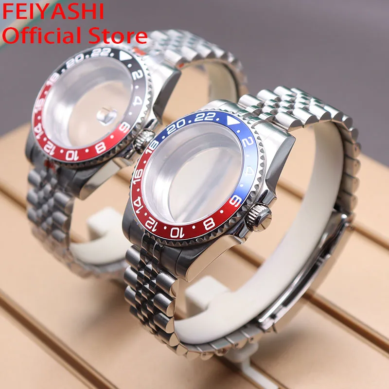 FEIYASHI 40mm Case Men's Watches Bracelet Watchband Parts For seiko nh34 nh35 nh36/38 miyota 8215 eta 2824 Movement 28.5mm Dial