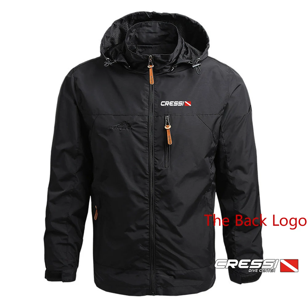 Scuba diving Cressi 2023 men's new waterproof coat hooded coat trench coat fashion printed Harajuku clothing