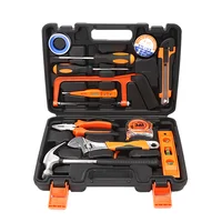 Juego de herramientas de 13 piezas, Kit de herramientas manuales para sujetar el hogar General con caja de herramientas de plástico, estuche de almacenamiento utilizado para reparación de automóviles y reparación del