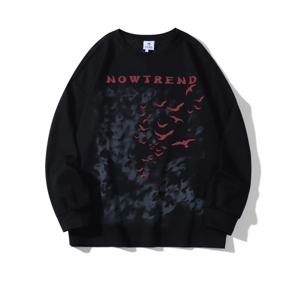 

Fleece Evil Bat Foaming Print Women's TShirt Oversize Dark Aesthetic Y2k Goth Men Women Clothes Streetwear Pullovers Sweatshirts