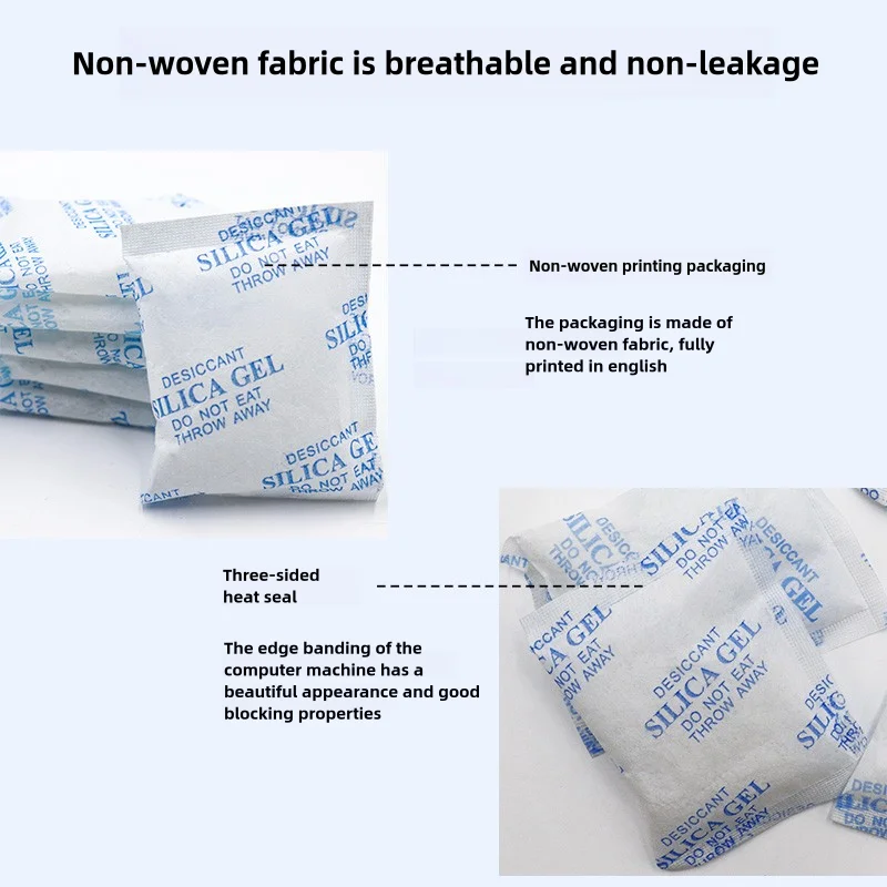 50/100/150/200/250g Silica Gel Desiccant Non-woven Packaging Damp Kitchen Room Living Moisture Dehumidifier Absorber Bag 3