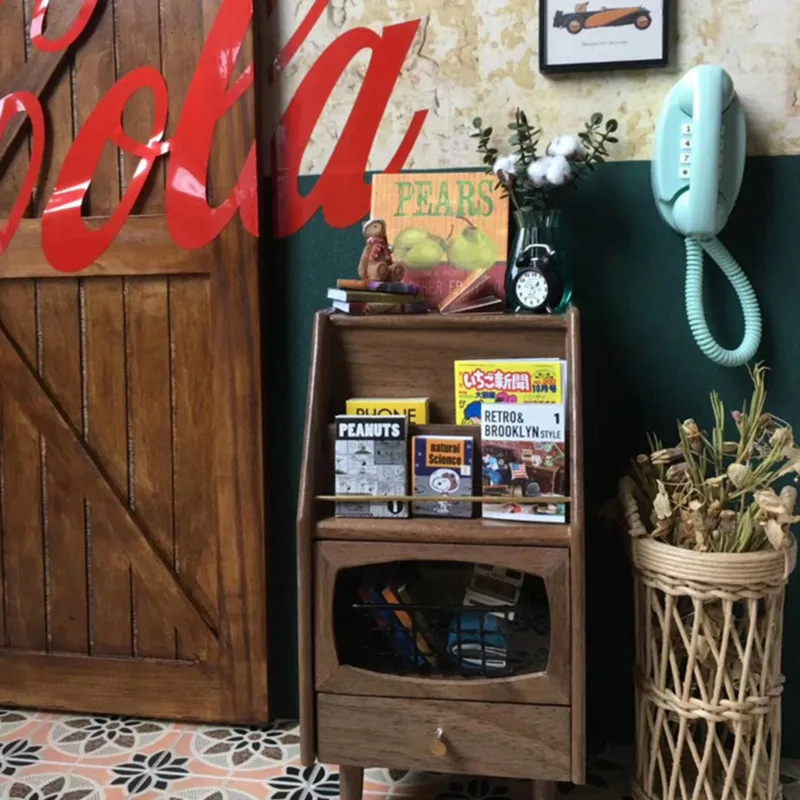 家のモデル,家具の付属品,ミニモデル,新聞サイドキャビネットの