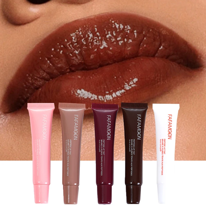 Lip Makeup Moisturizing Mirror Water Light Lip Gloss Nude Brown Lip Oil Plumping Liquid Lipstick Transparent Cosmetics