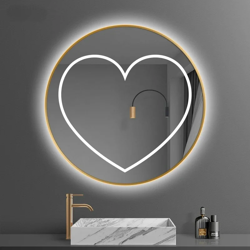 

Nordic Smart Bathroom Mirror Toilet Sticker Wall Hanging Lamp Makeup Mirror Bright Miroir Salle De Bain Shower Mirror EB5BM