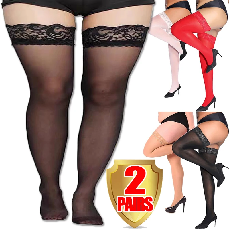 UO Calze A Rete Nere Coscia-Alte Con Pizzo In Alto - Foto 4