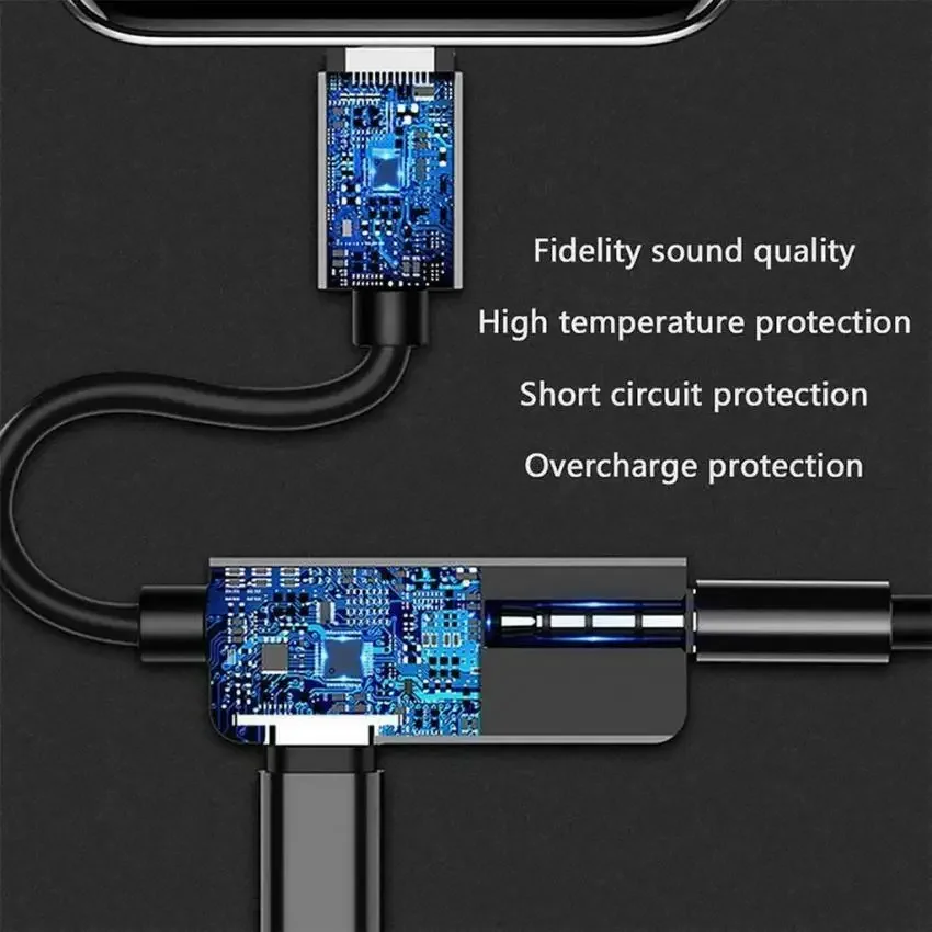 3.5mm audio cable 8Pin to male to female USB C to 3.5 Jack earphone aux adapter