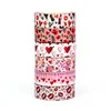 1PC. 10M Decor Cute Flower Hearts Lips Paper Valentine Washi Tape for Scrapbooking Journaling Material Masking Tape Stationery 6