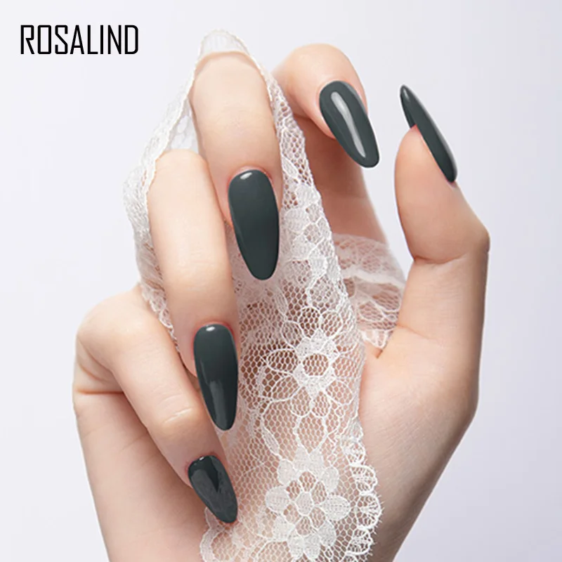 ROSALIND UV Poly Nail Gel Set Semi Permanent For Manicure Nails Art UV LED Hybrid Varnishes Pure Colors Poly Nail Polish Kits 4