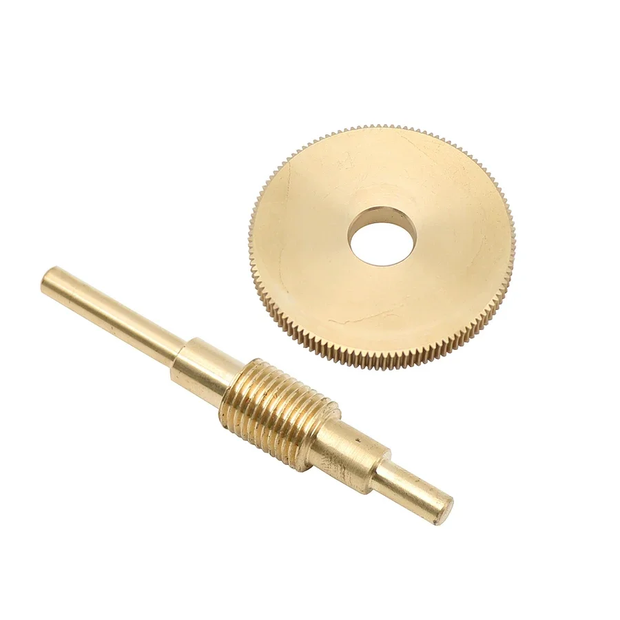 059 Brass Worm Gear 120 Teeth 0.4MM 120T 12MM Hole Diameter Gear 1:120 Brass Decelerating Turbine Worm 75MM Rod