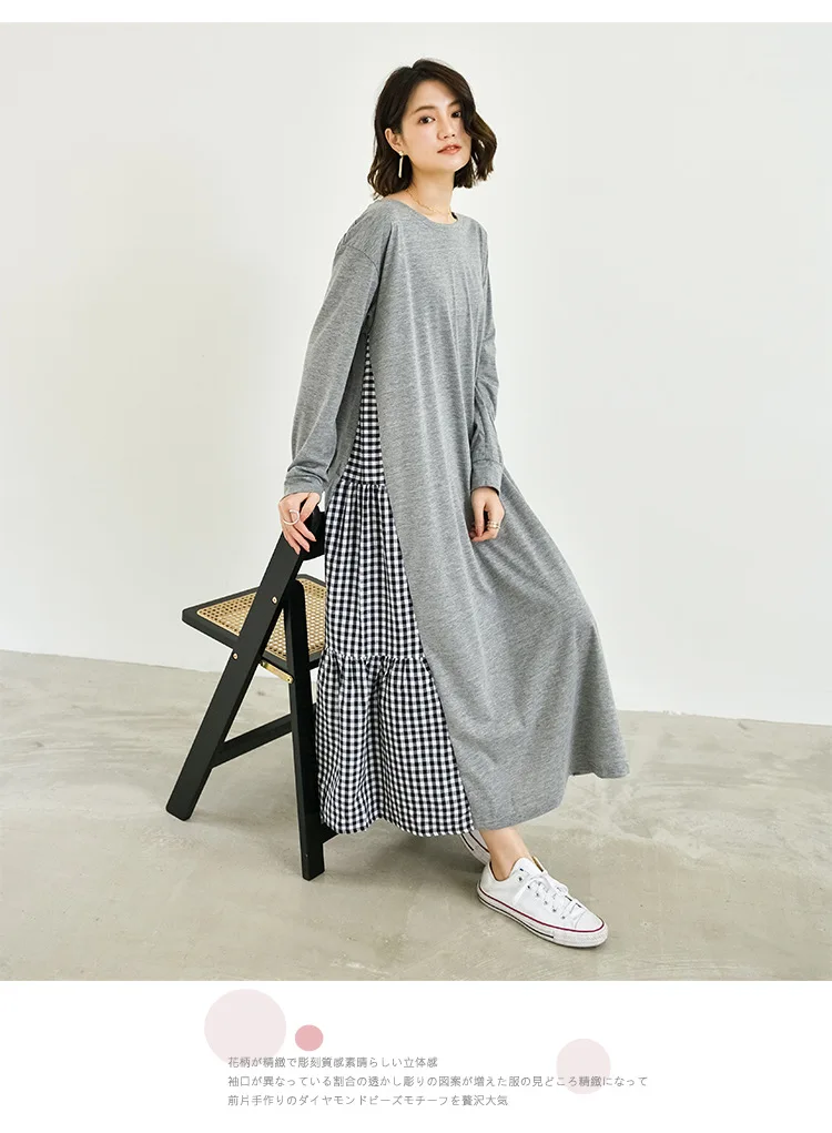Fdfklak Neue Baumwolle Nachthemden Frauen Plaid Langarm Frühling Nacht Kleid Lose Nachtwäsche Mode Nachtwäsche Vestido Feminino – Detail 4