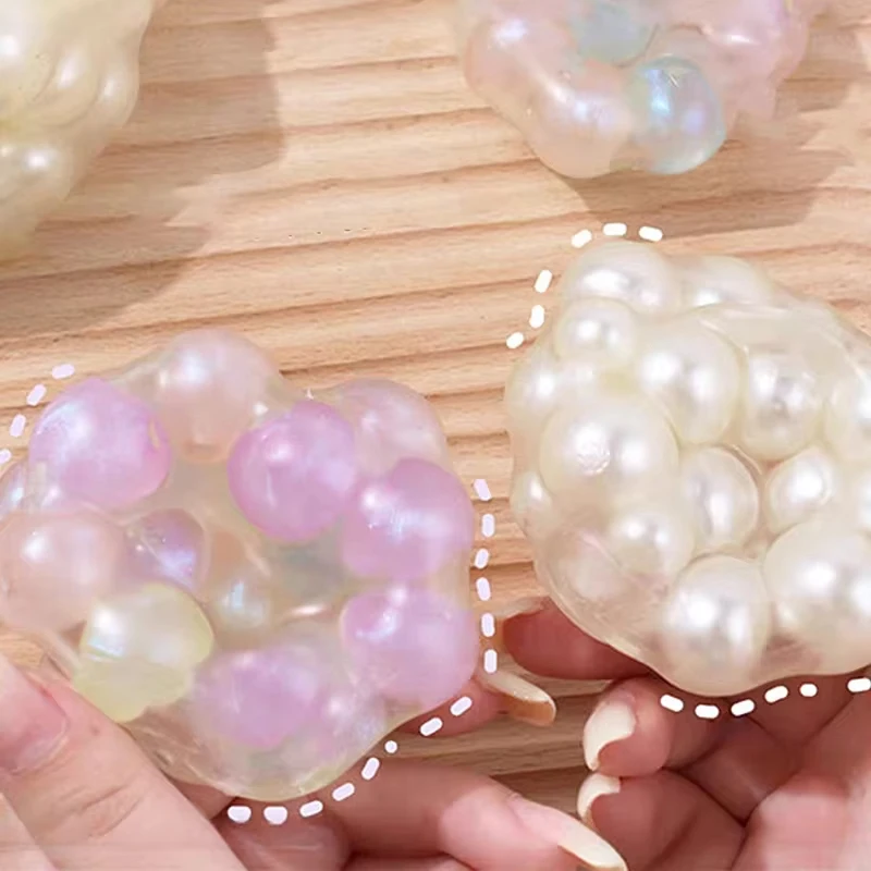 Stress Relief Squeeze Pearl Balls Fidget Toy Glazed Beads Vent Ball for Party Kids Fidgeting Girl Baby fidget toys