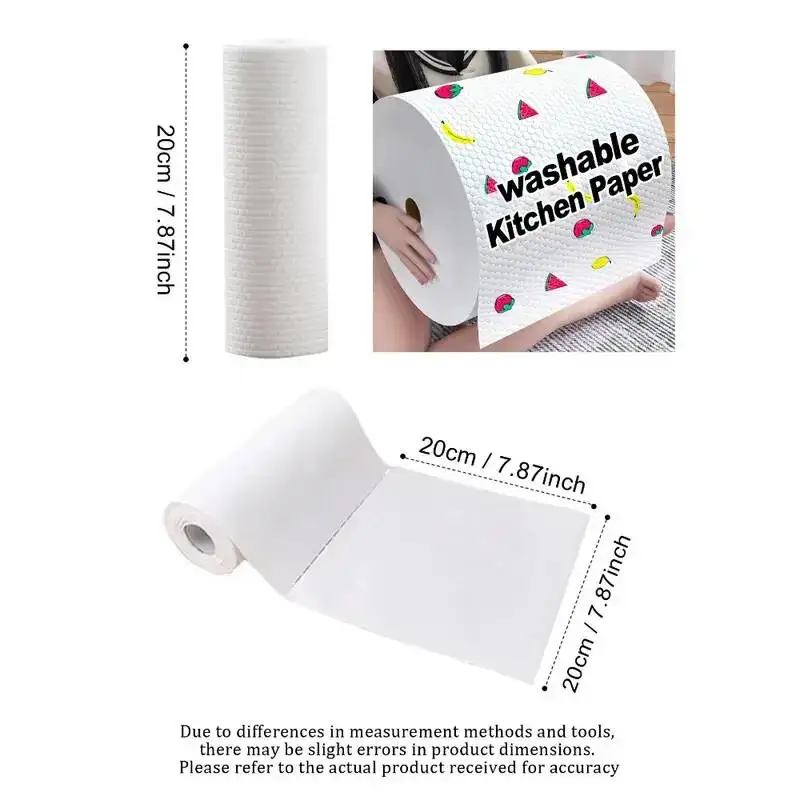 200/400개 세탁 가능한 주방 타월 |   일회용 & 재사용 가능 |   이중 목적 건식 및 습식 설거지용 천