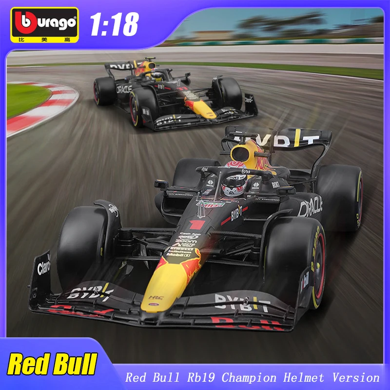 

Ограниченная версия 1:18 Red Bull Racing Rb19 шлем Champion версия Bburago F1 модель автомобиля 2023 Winner Car Max Verstappen #1 коллекционный подарок