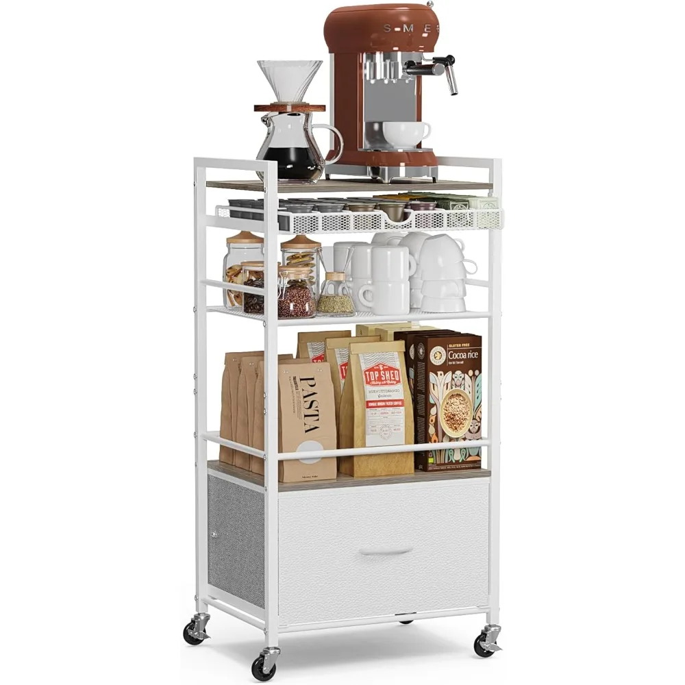 5-Tier Mobile Coffee Bar Cabinet 1