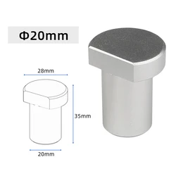 Aluminum Alloy Workbench Peg Brake Stops with Clamp (20mm silver)