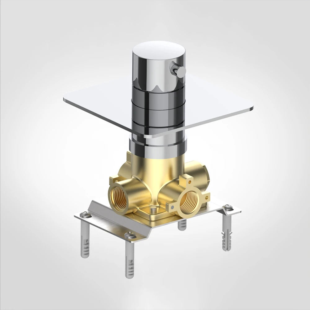 

Скрытый сливной клапан с большим потоком, настенный, с 3 выходами, латунный набор для ванной комнаты и душа