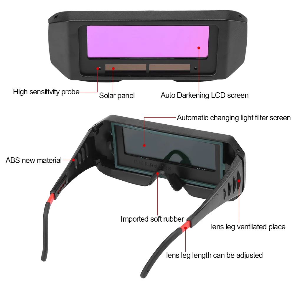 Solar Auto Darkening Welding TIG MIG Goggles for Welder Eyes Protection