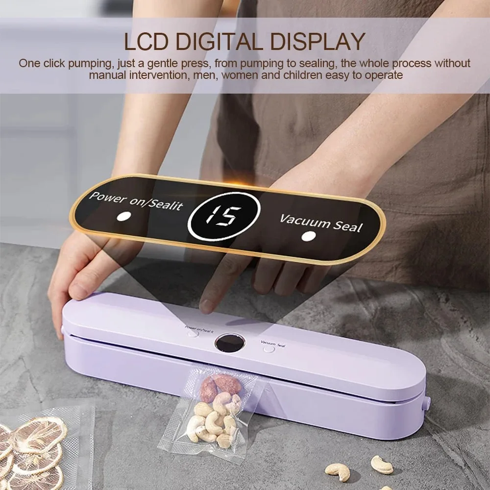 Portable Wireless Vacuum Sealer for Kitchen Food Storage