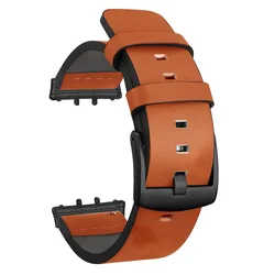 Premium Leather Wristband Replacement Strap - Watch Fit3 (OrangeB)