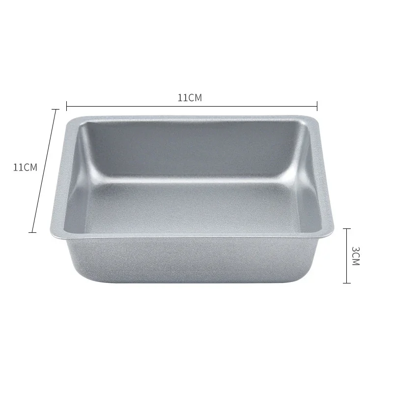 4/6Pcs Square Mini Cake Mold Nonstick Bread Pizza Baking Tray 4 Inch Carbon Steel Cake Pan Baking Dish Mold Bakeware For Kitchen