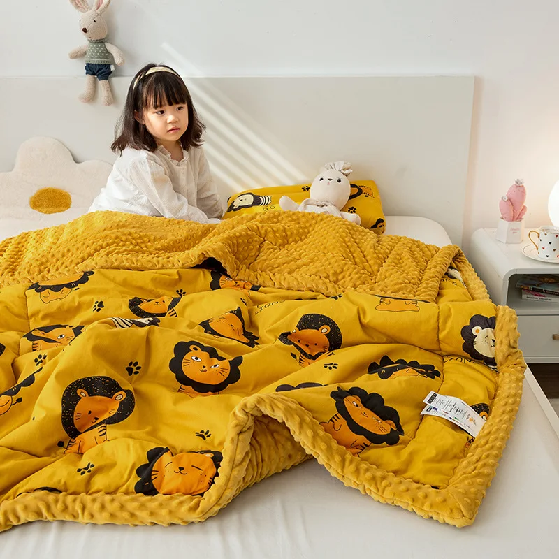 1pcs100x150cmchildren Blankets Breathable Infant Wrap Soft Absorbent Blanket Blankets Cartoon Baby Bath Towe Quilt Baby Quilt