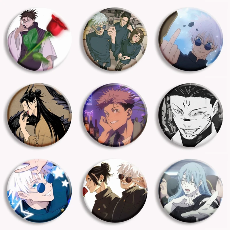

Hot Anime Jujutsu Kaisen Character Button Pin Choso Suguru Geto Gojo Sukuna Cartoon Brooch Badge Bag Deocr Fans Gift 58mm