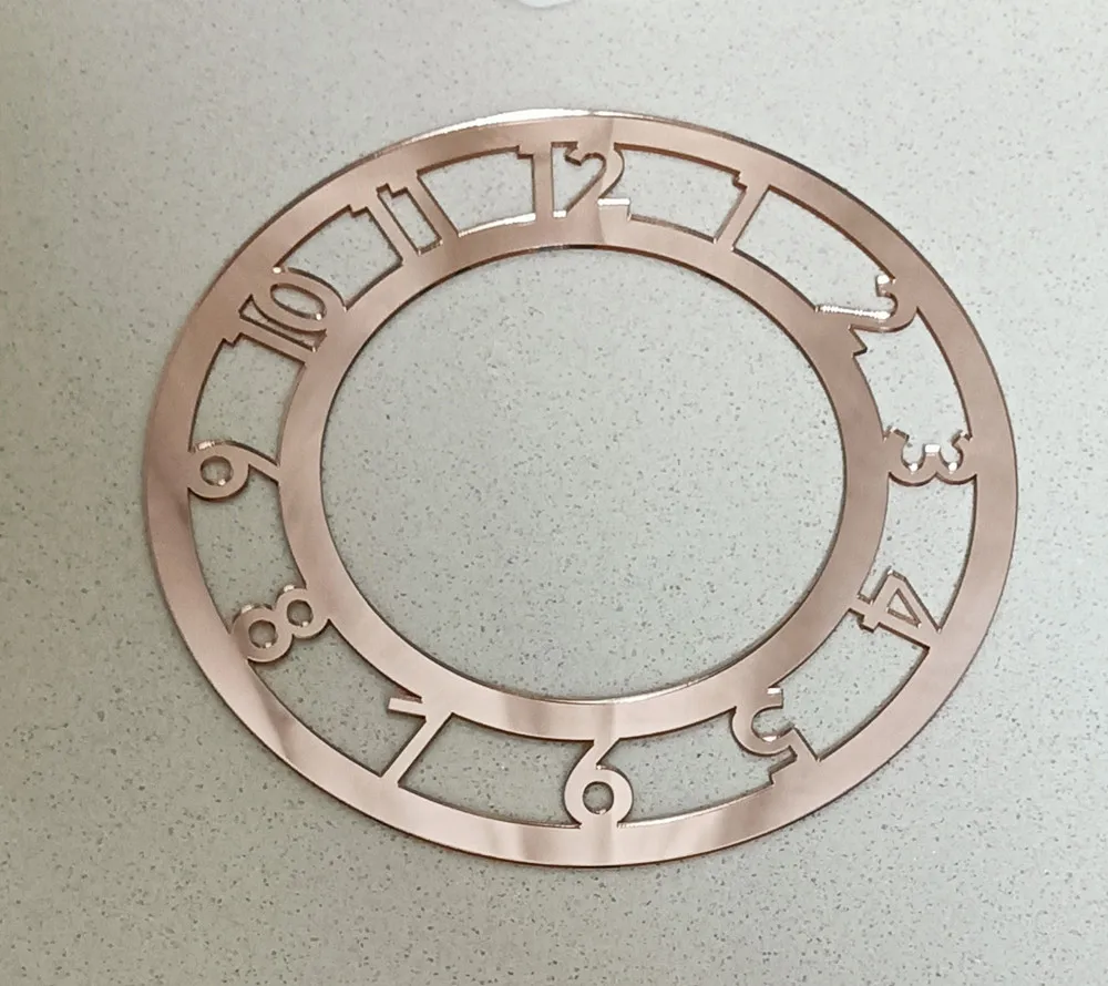 set of 2 Modern Mirror Clock Face, Number Clock Face Gold Silver Rose Gold for clock making, resin art