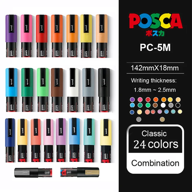 uni® POSCA® PC-3M, Water-Based Paint Markers (16 Pack)