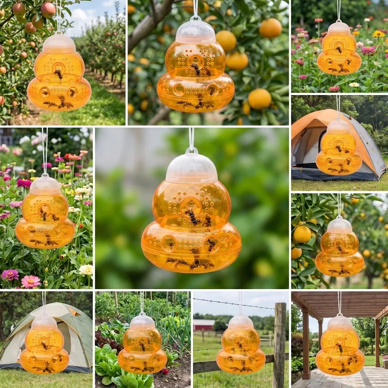 Gourd-Shape Reusable Insect Trap for Effective Garden Pest Control