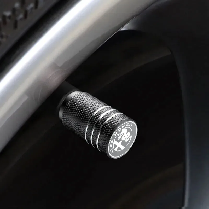 Premium Car Tire Valve Caps - Set of 4 - Sleek Design for Enhanced Wheel Protection