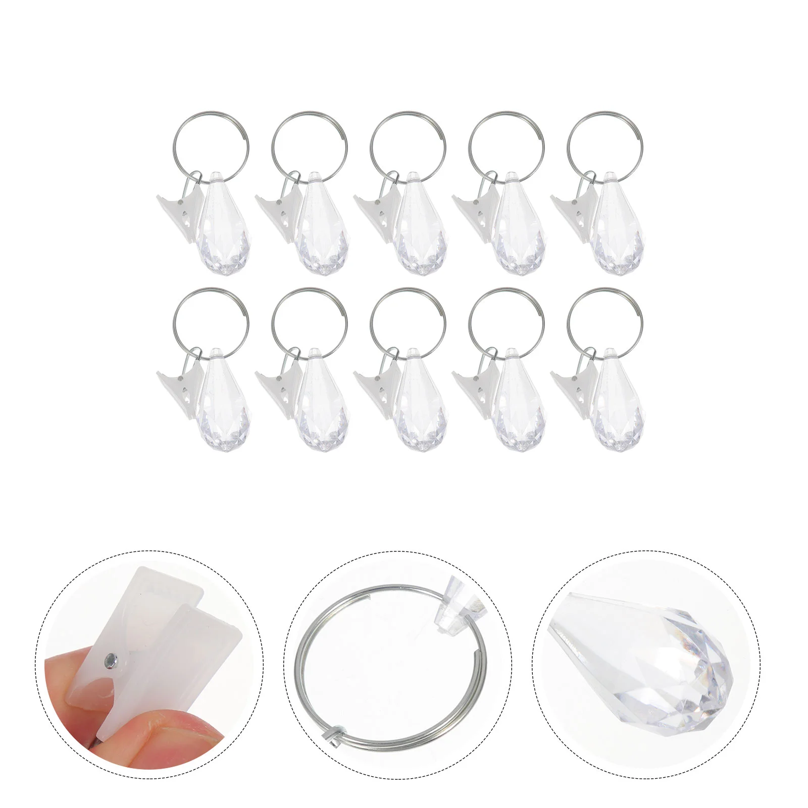 

10 Pcs White Curtains Counter Weight Outdoor Weights Heavy Wind Household Shower Window