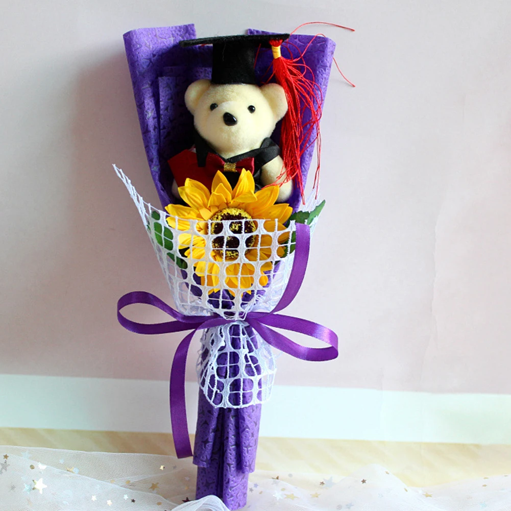 thumbnail image 1 of Lovely Bear Graduation Bouquet Graduation Gift Cartoon Decoration Bear Animal Plush Toy Valentine'S Day Birthday Party, 1 of 5