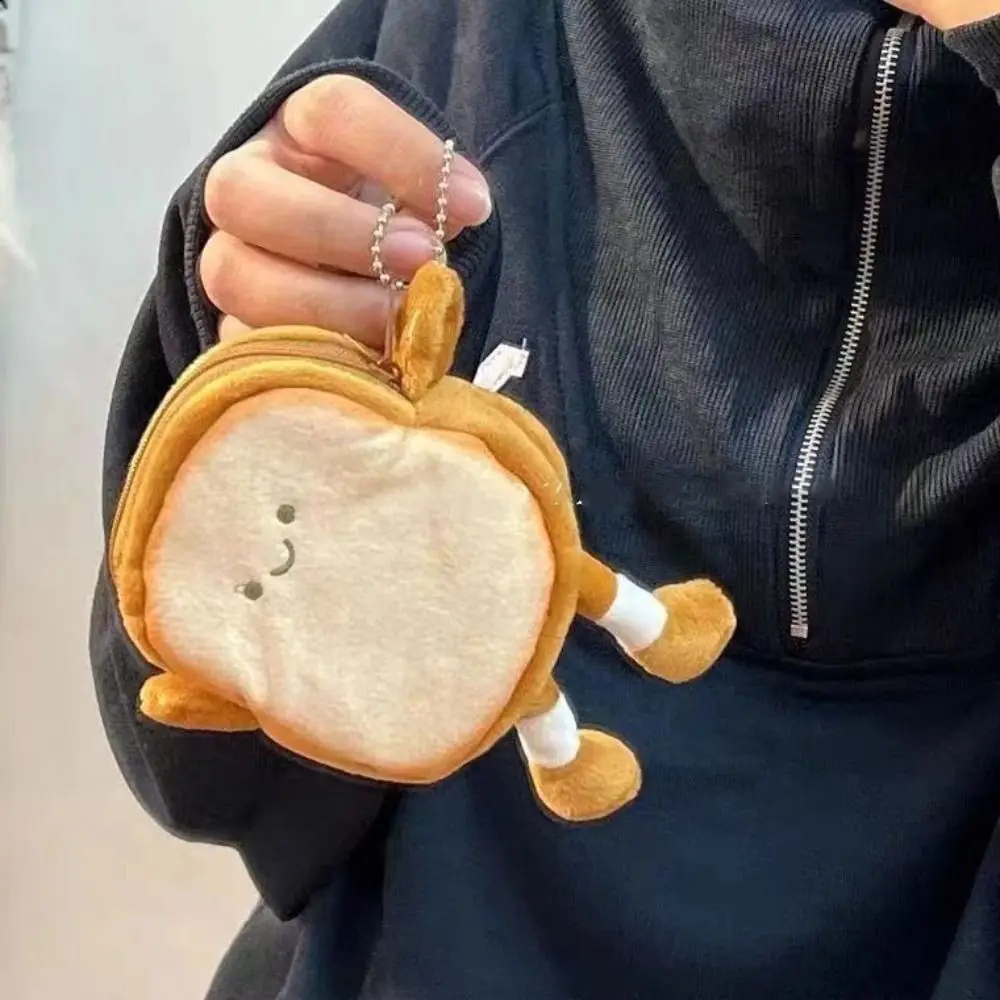 Coin Purse Cute Cartoon Toast Coin Purse Portable Lightweight Coin Key Bag Bread Earphone Bag Girl