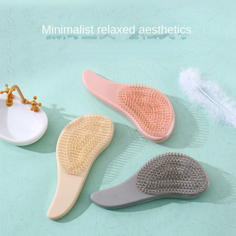 Hair Brush Comb Curly Hair Brush Detangling Anti-static Salon Gentle Bristles Handle Kids Women