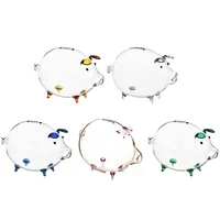 Pig Piggy  Money Boxes Coin Saving Box  Transparent Glass Souvenir Birth 1