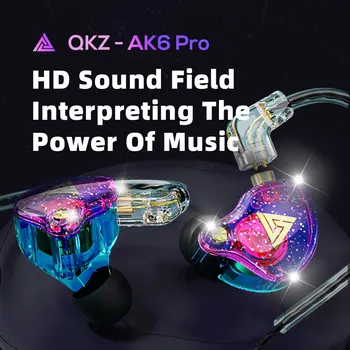 오리지널 QKZ AK6 프로 분리형 유선 이어폰, 다이나믹 마이크 구리 드라이버, 하이파이 서브우퍼 헤드폰, 스포츠 음악 게임 헤드셋