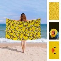 Yellow Classic Rubber Duck Cartoon Beach Towel Cute Kawaii Room Decor Bath Girls Children Hand Towels For Bathroom Shower 1