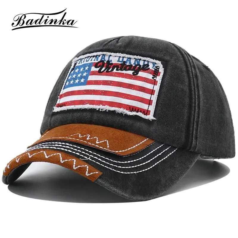 

2023 New USA Flag Designer Vintage Baseball Cap for Men 5 Panel Snapback Hat Original Dad Hats for Women Goras Para Hombre F2869